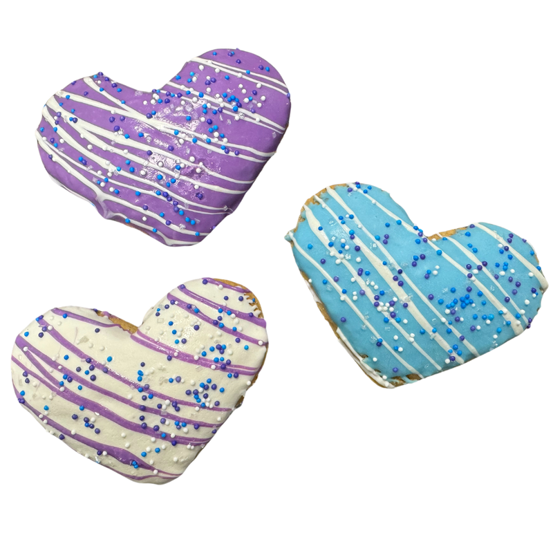 3" Jumbo Heart Shaped Gourmet Cookie Winter Collection, 4 pack