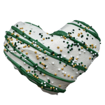 3" Jumbo Heart Shaped Gourmet Cookie Saint Patty's Day, 4 pack