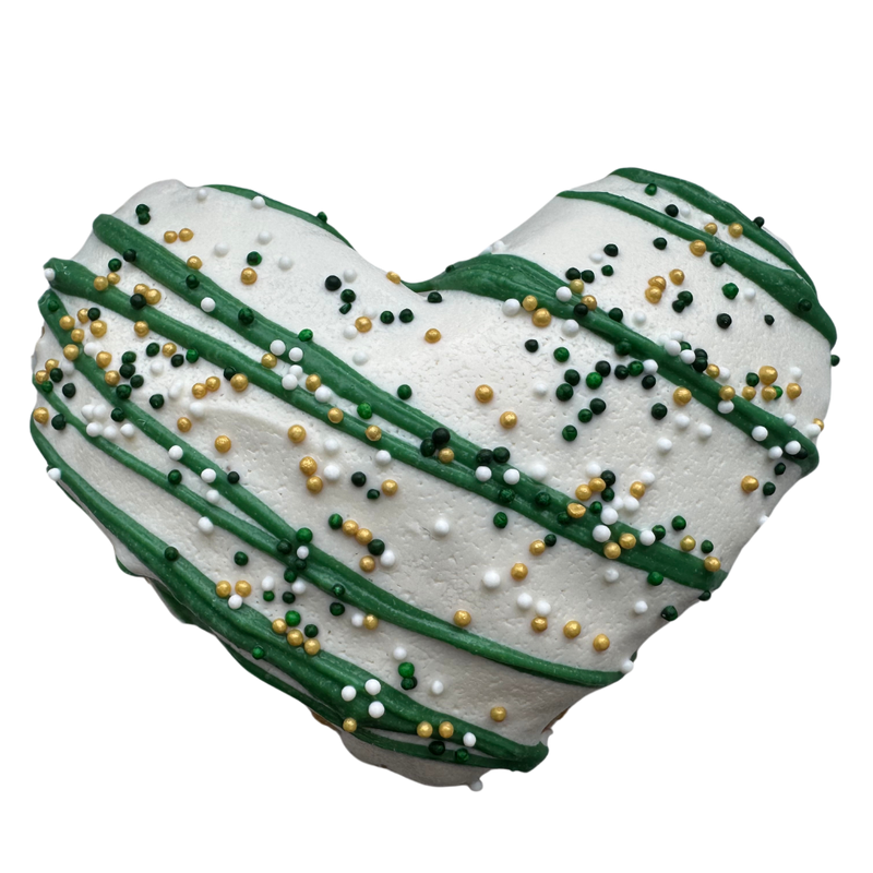 3" Jumbo Heart Shaped Gourmet Cookie Saint Patty's Day, 4 pack