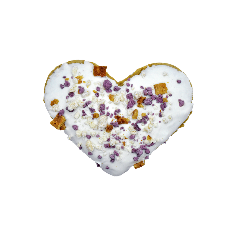 3" Jumbo Heart Shaped Gourmet Cookie, Blueberry Cobbler 4 pack