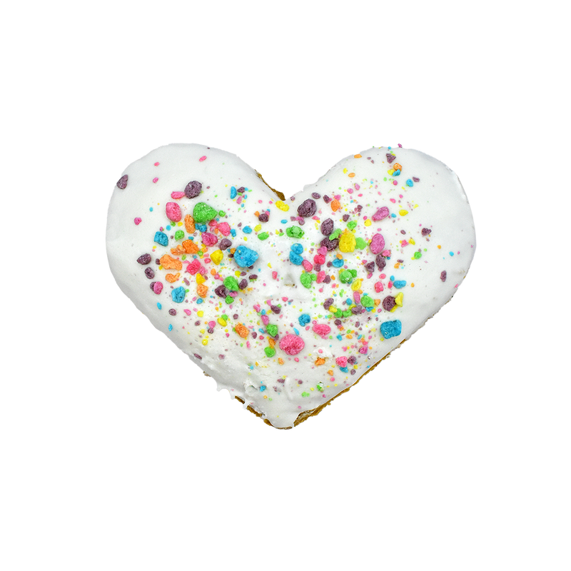 3" Jumbo Heart Shaped Gourmet Cookie,  Tutti Frutti 4 pack